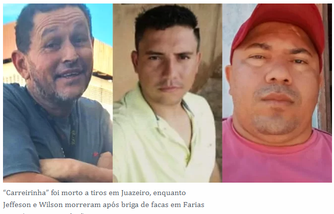 Quatro homicídios no Cariri e uma morte em acidente de trânsito no fim de semana