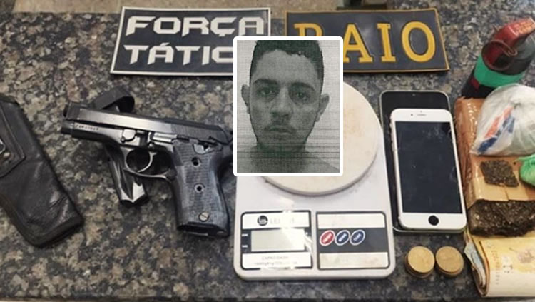 Padeiro preso em Crato com pistola, granada e drogas já respondia outros crimes