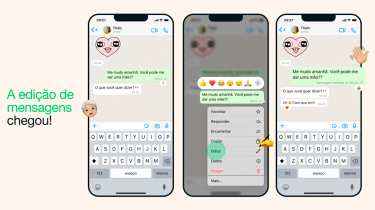 Whatsapp libera recurso que permite editar mensagens