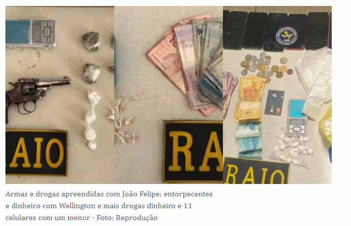 RAIO prende dois jovens em Juazeiro e apreende menor, além de drogas, armas e dinheiro