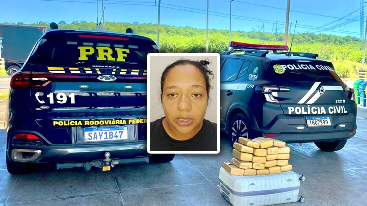 Mulher de 33 anos presa em Milagres no Cariri com mais de 20 Kg de maconha