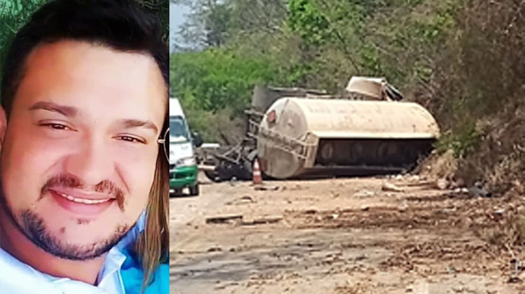 Motorista morre em Barbalha preso às ferragens no tombo de caminhão tanque