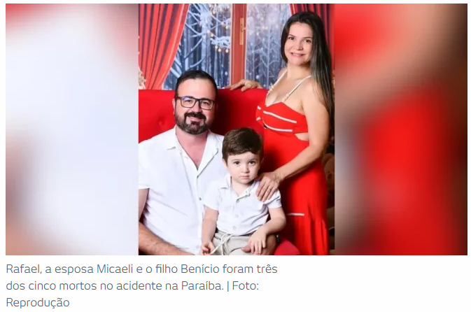 Cratense que trabalhou na Cajuína São Geraldo morre em grave acidente com a esposa, filho e mais duas mulheres