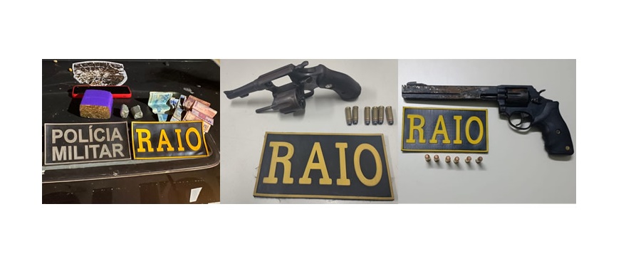 Homem preso com drogas em Mauriti, outro fugiu abandonando revólver em Barbalha e mais uma arma apreendida em Lavras