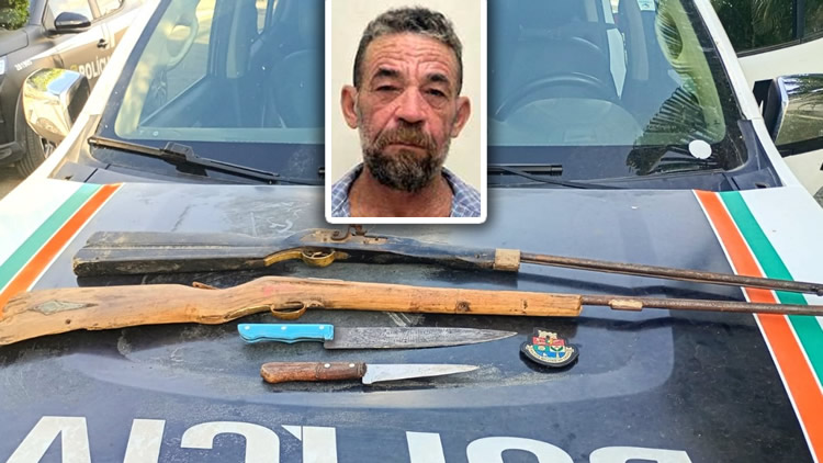 Homem preso no Assaré acusado de ameaçar de morte sua mãe de 84 anos e a irmã