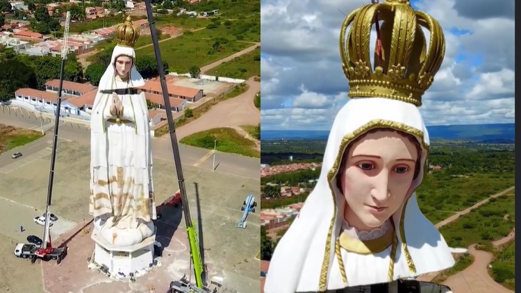 Crato: montagem do Monumento de Nossa Senhora de Fátima é concluída