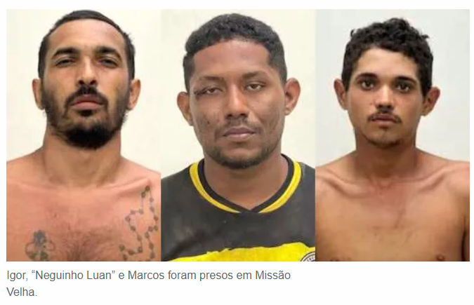 Trio preso em Missão Velha com armas e drogas é suspeito de vários crimes