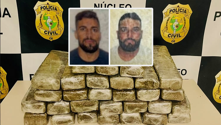 Dupla presa em Barbalha pela Polícia Civil com quase 25 quilos de maconha