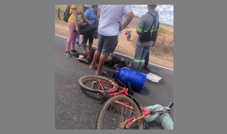 Idoso morre no Cariri ao ter bicicleta colhida por caminhão em Mauriti