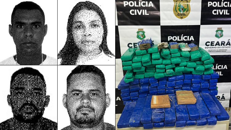 Casal de Nova Olinda e dois caminhoneiros presos com quase 80 Kg de drogas em Missão Velha