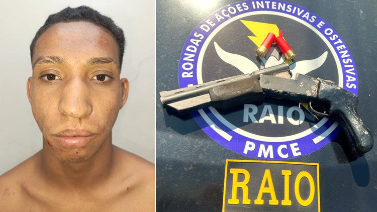 PM prende jovem que esfaqueou a ex em Brejo Santo e RAIO de Caririaçu apreende arma de fogo