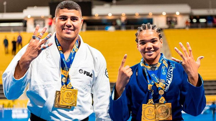 Dupla brasileira brilha e conquista ouro duplo no Mundial de Jiu-Jitsu