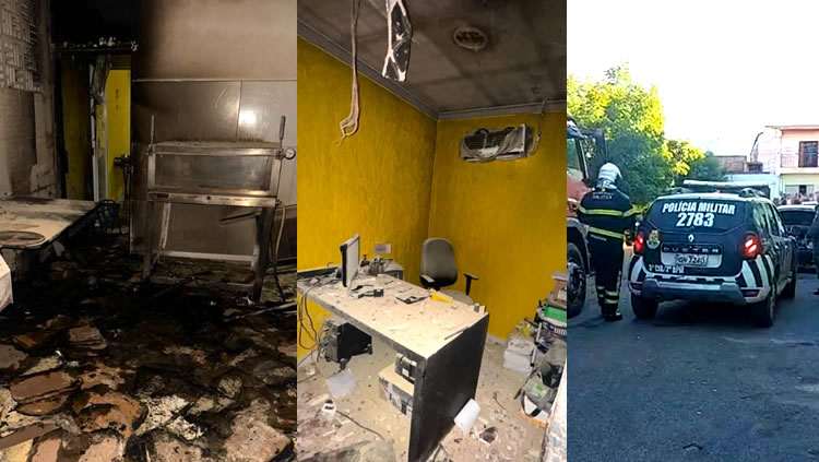 Lanchonete pega fogo em Crato, além de carro incendiado por criminosos