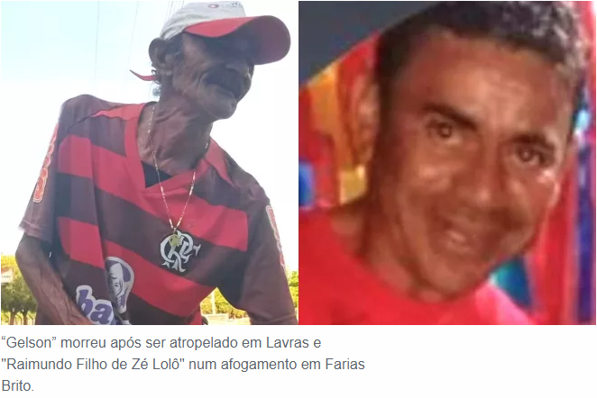 Idoso morre ao ser atropelado em Lavras e um jovem afogado em Farias Brito