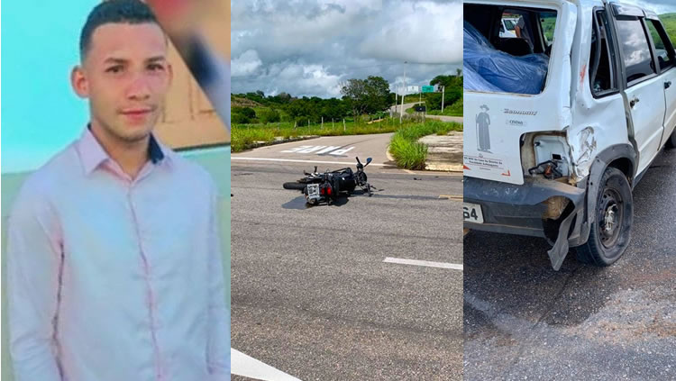 Jovem morre em Nova Olinda após bater sua moto na lateral de um Fiat