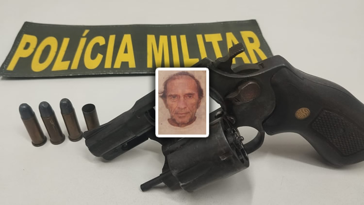 Idoso preso no Juazeiro ao ameaçar Cabo PM com revólver e menor em Barbalha por tentativa de homicídio