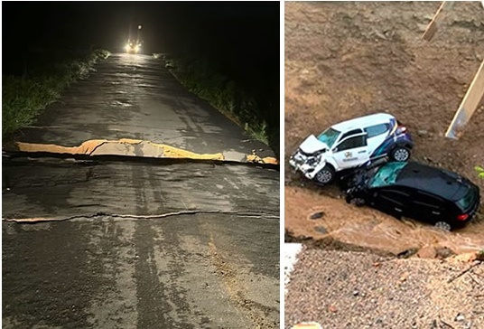 Trecho da CE-384 que já engoliu carros e matou gente em Mauriti rachou novamente