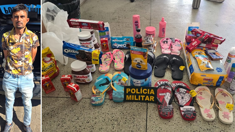 Acusado de seis assaltos em Juazeiro é preso furtando mercadorias de supermercado