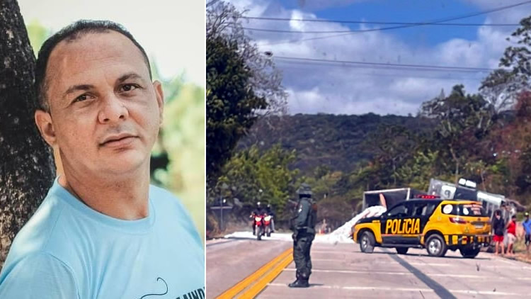 Entregador morre ao cair de moto no Crato e carreta tomba com carga de brita na descida da Serra