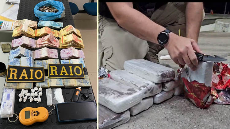 "Pinto" preso em Mauriti com drogas e mais de R$ 10 mil e outro em Milagres com 9 Kg de cocaína